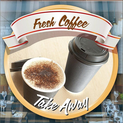 Fresh Coffee Take Out Catering Window Cafe Shop Restaurant Sticker Sign Decal