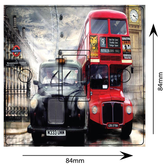 London Bus & Taxi Big Ben Westminister Light Switch Cover Skin Sticker Decal