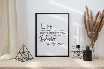 Life Is Not About Waiting Positive Quote Picture Art Poster Print Wall