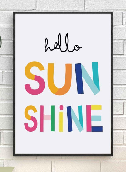 Hello Sunshine Print: Colorful Nursery Wall Decor