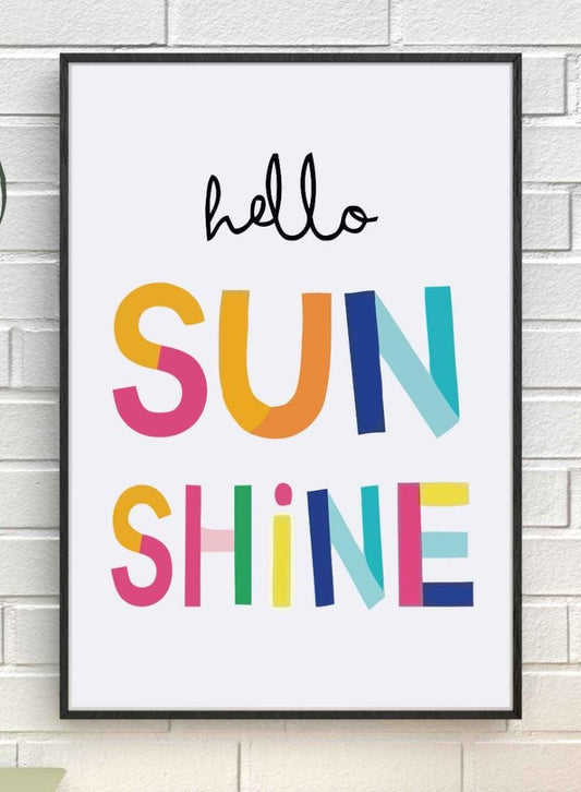 Hello Sunshine Print: Colorful Nursery Wall Decor