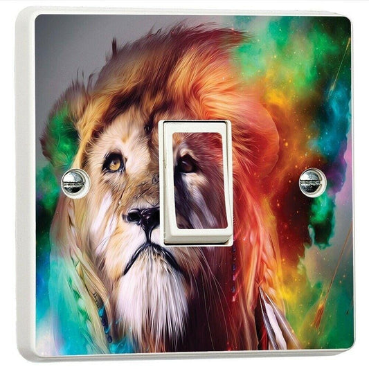 Lion Abstract Art Light Switch Sticker Cover Vinyl Skin Wall Decal Decor