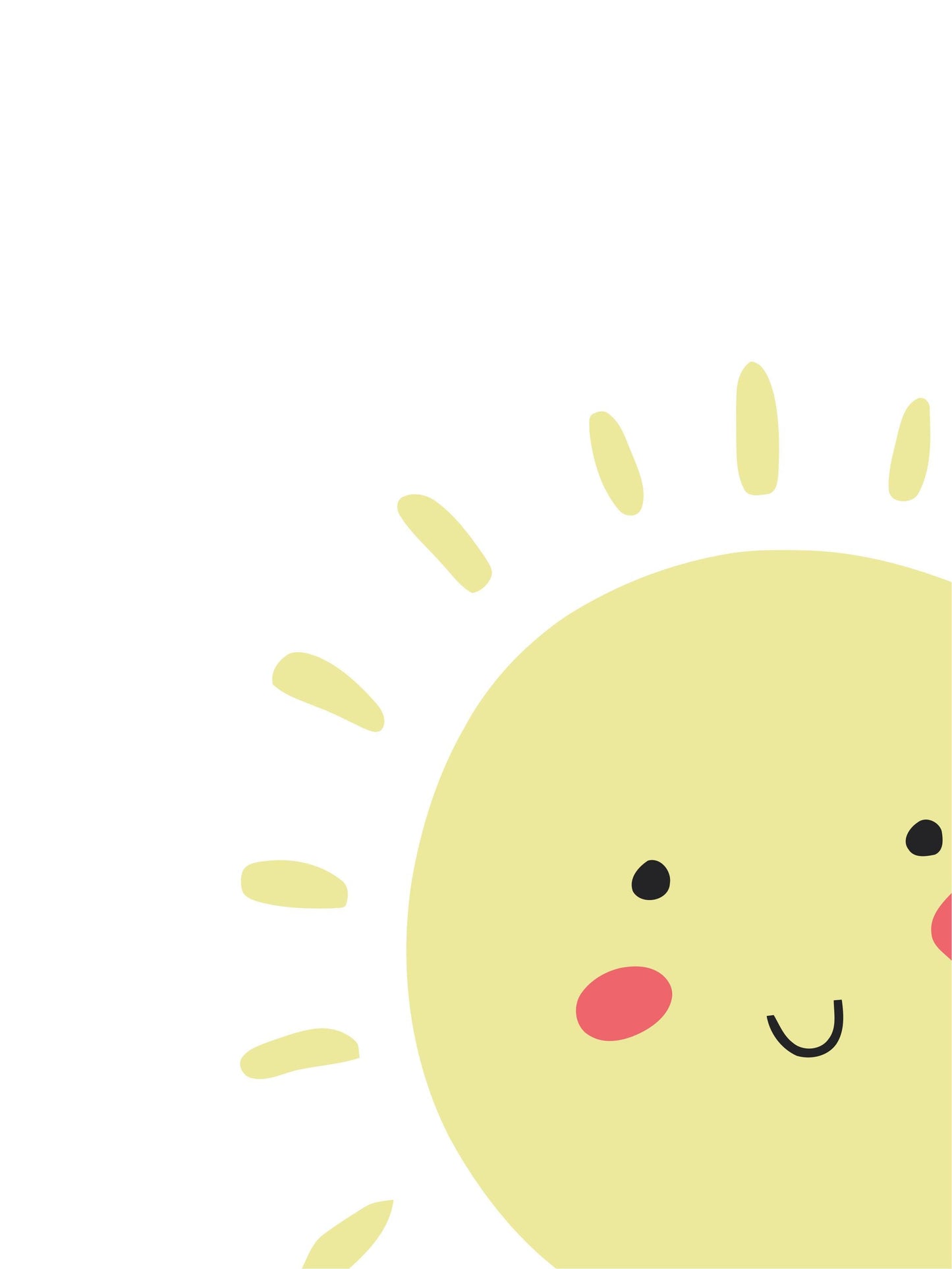 Bright Sun Morning Face Nursery Bedroom Boys Girls Wall Decor Art Poster Print