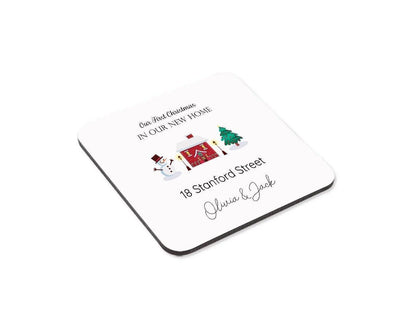 Personalised First Christmas New Home Mug & Coaster Set