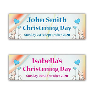 2 Personalised Elephant Christening Party Celebration Banners Decoration Posters