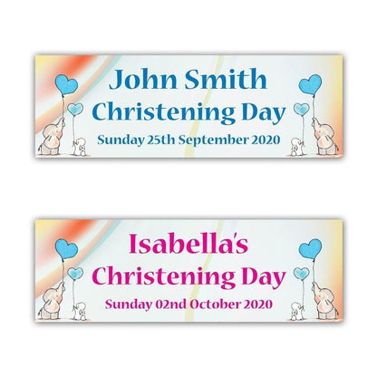 2 Personalised Elephant Christening Party Celebration Banners Decoration Posters
