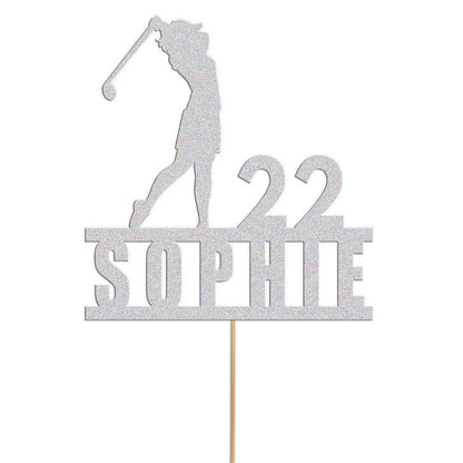 Custom Golf Cake Topper Personalised Lady Golfer Decoration  Golfing Theme Any Name & Age