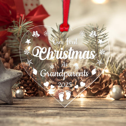 Personalised Grandparents First Christmas Bauble: Acrylic Keepsake Gift