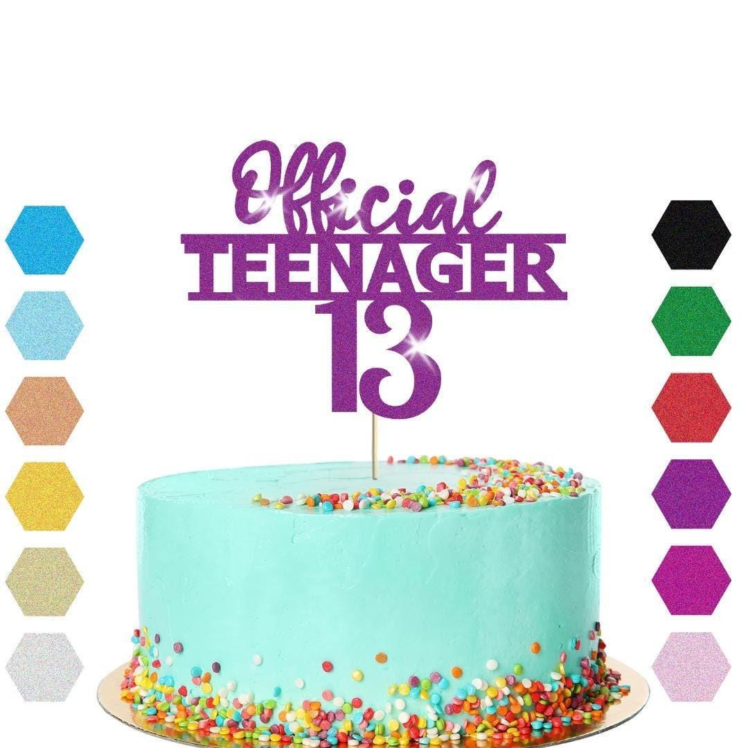 Personalised Official Teenager Glitter Cake Topper Birthday Gift Cake Decoration