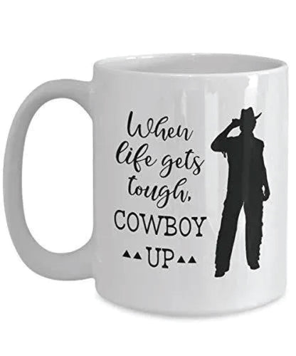 Cowboy Up Coffee Mug: Humorous Novelty Gift, UK Made