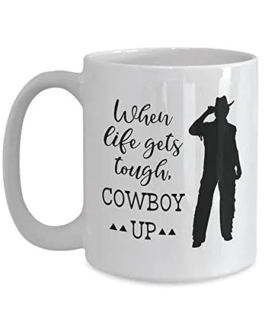 Cowboy Up Coffee Mug: Humorous Novelty Gift, UK Made