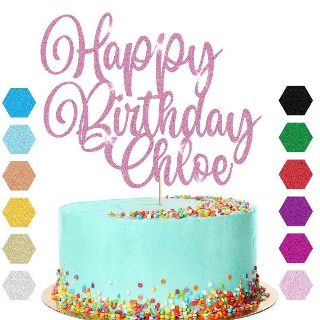 Custom Glitter Birthday Cake Topper: Personalised Party Decoration