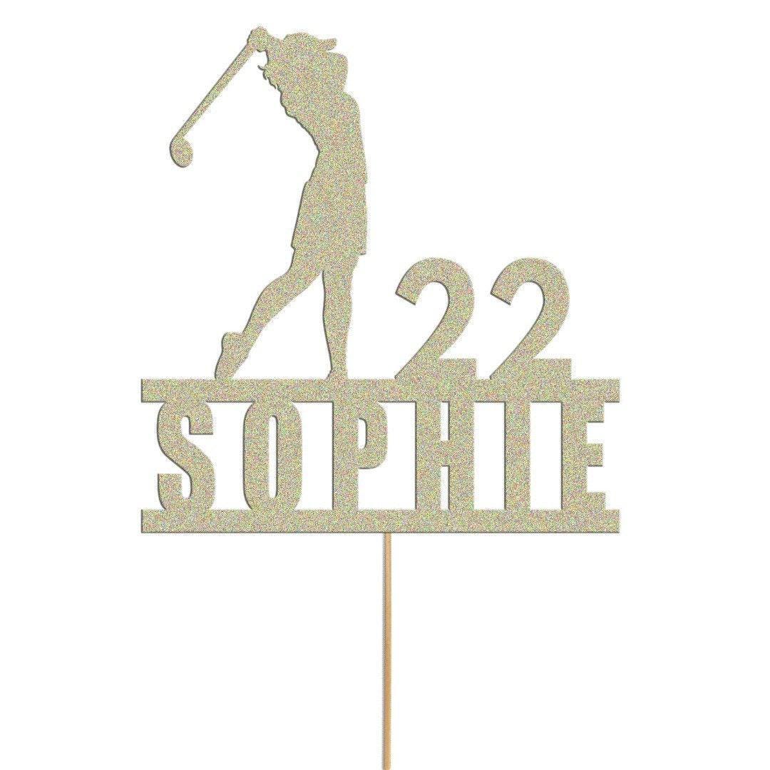 Custom Golf Cake Topper Personalised Lady Golfer Decoration  Golfing Theme Any Name & Age