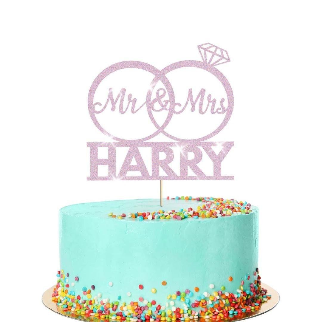 Personalised Wedding Cake Topper Mr & Mrs Anniversary Party Decoration Keepsake