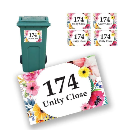 Wheelie Bin Numbers Custom House Address Sticker Road Dustbin Street Name