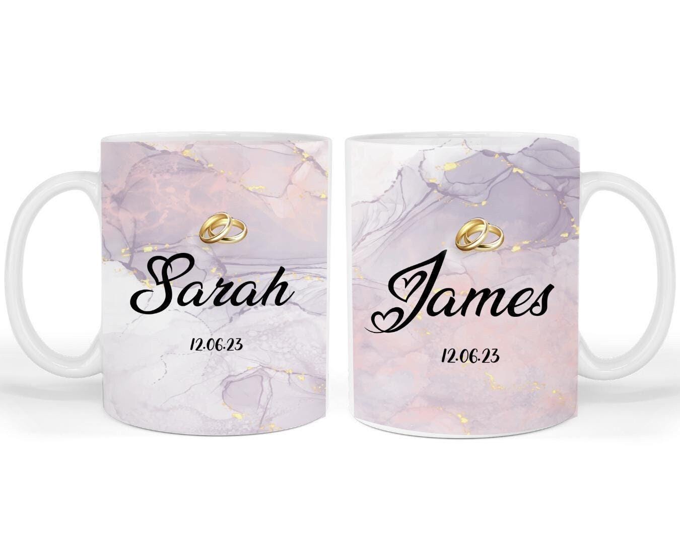 Personalised Couple Coffee Mug Set Wedding Day Gift For Couples Anniversary Mug With Customdatename