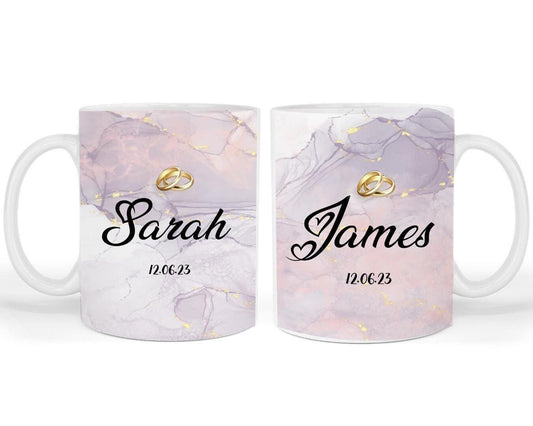 Personalised Couple Coffee Mug Set Wedding Day Gift For Couples Anniversary Mug With Customdatename