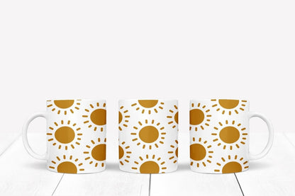 Sun Mug and Coaster Set: Sunrise Doodle Gift