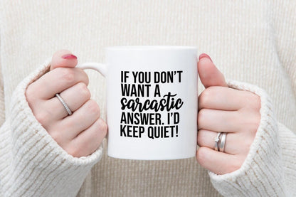Sarcastic Answer Mug & Coaster Set - Funny Novelty Gift