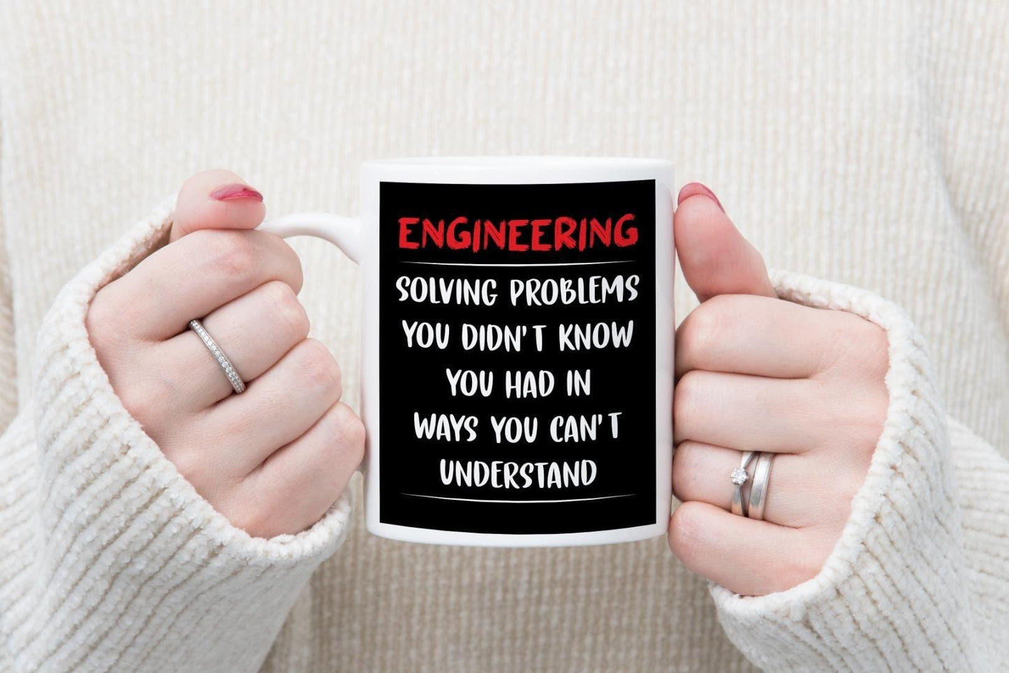 Engineering Solving Problems Mug & Coaster Set Engineers Funny Gift Coffee Cup