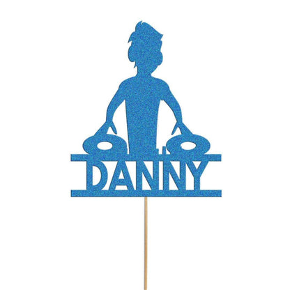 Personalised Dj Cake Topper Music Decks Birthday Cake Decoration Any Name & Age