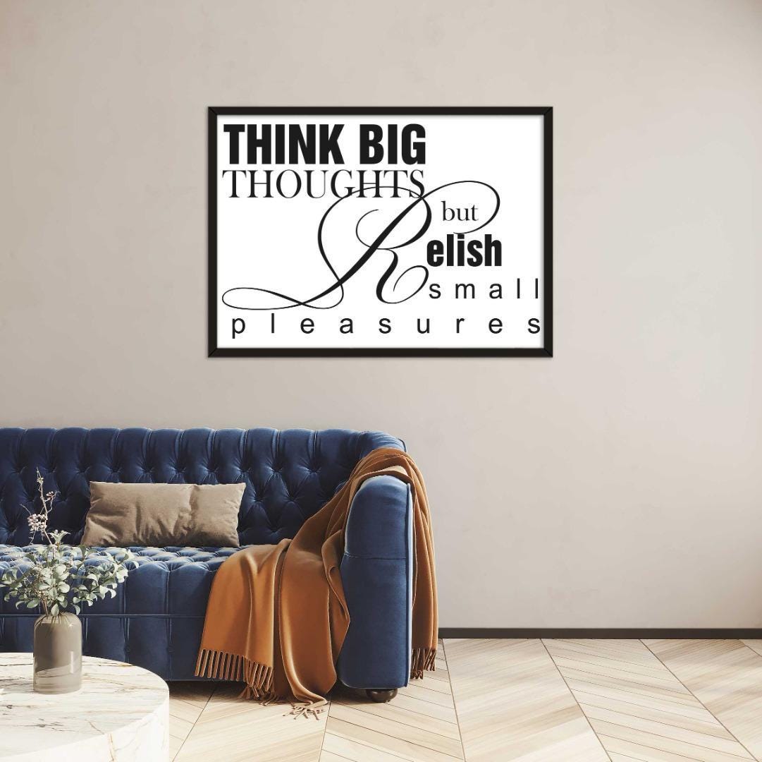 Think Big Thoughts Motivational Inspirational Positive Quote Poster Print Wall