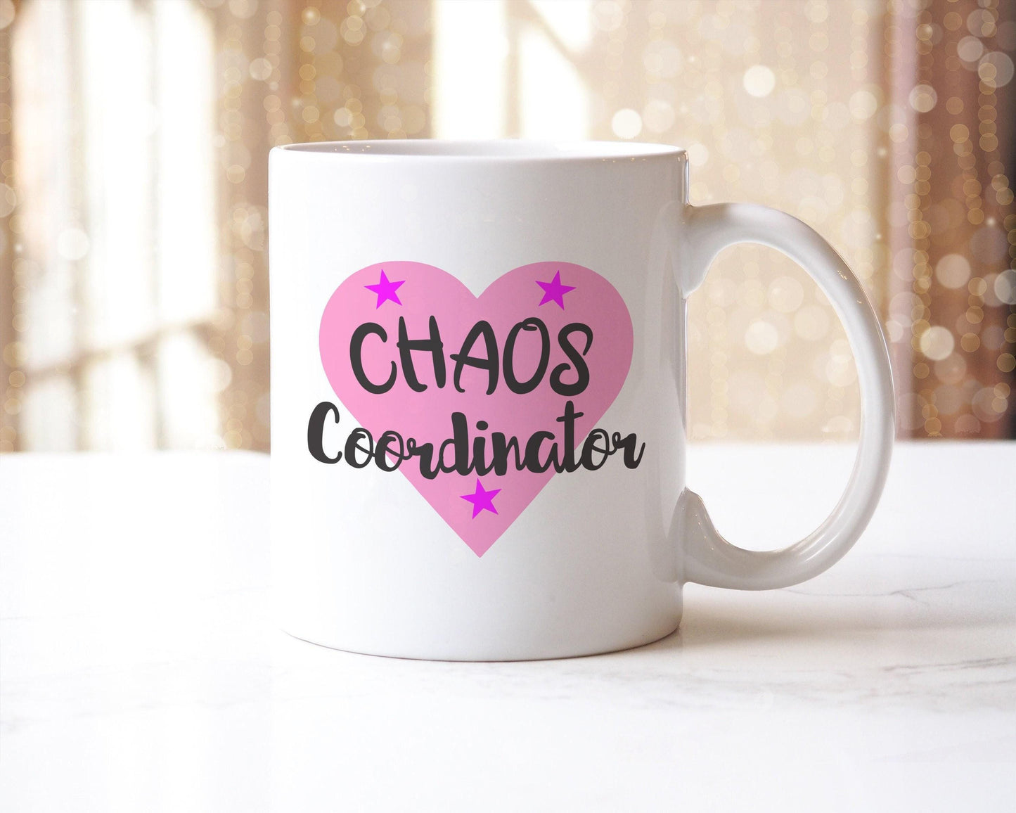 Funny Chaos Coordinator - Ceramic Novelty Mug & Coaster Coffee Tea Cup Office Workspace Gift