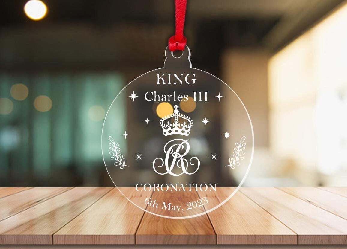 Hrh Royal Highness King Charles III Coronation Bauble Commemorative Ornament