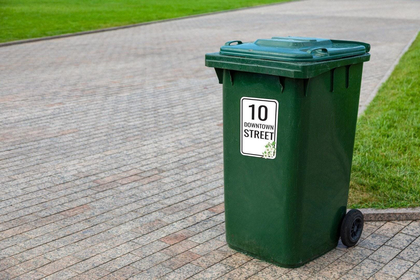 Personalised Waterproof Wheelie Bin Stickers Street Number Name Dustbin Vinyl Stickers.