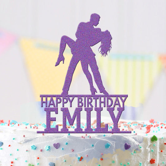 Personalised Acrylic Dancing Couple Girls Boys Birthday Cake Topper Decoration