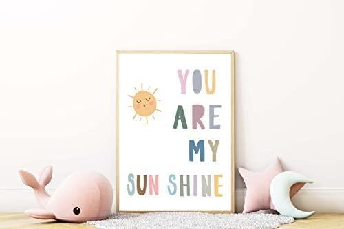 My Sunshine Kids Boho Watercolour Hand Painted Effect Nursery Wall Art Poster