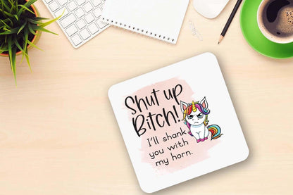 Shut Up Bitch Mug And Coaster Gift Set Funny Unicorn Coffee Cup Birthday Gifts