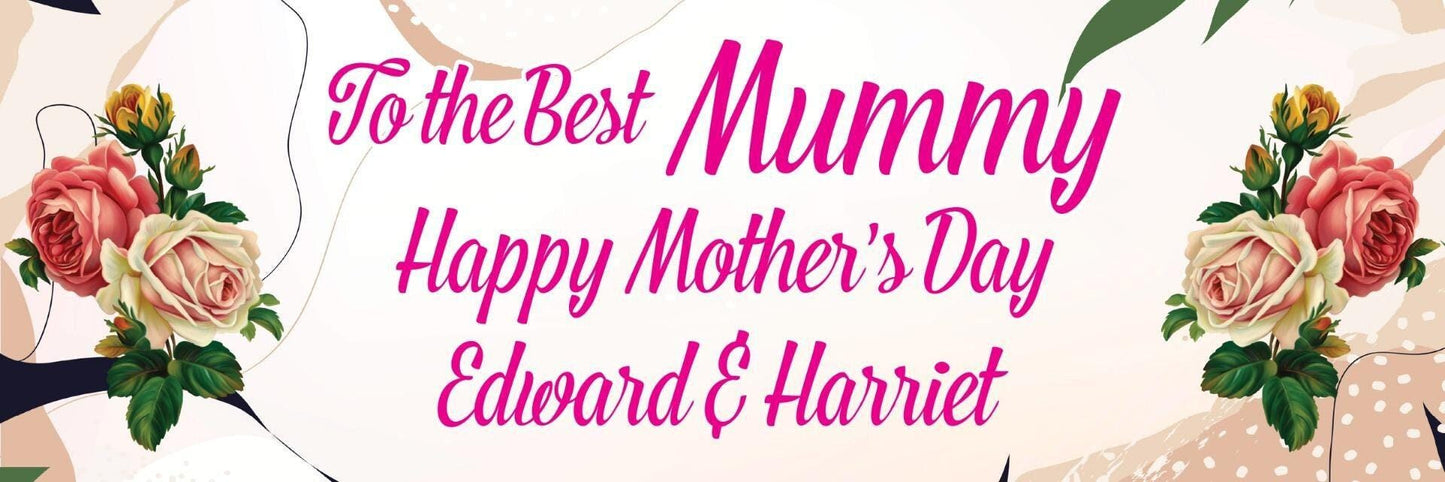 2x Personalised Mother's Day Celebration Banner: Floral Party Decor