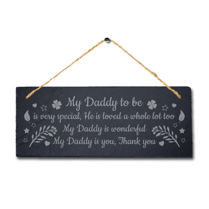 Engraved Slate Dad Plaque: Special Daddy Gift with Jute Rope