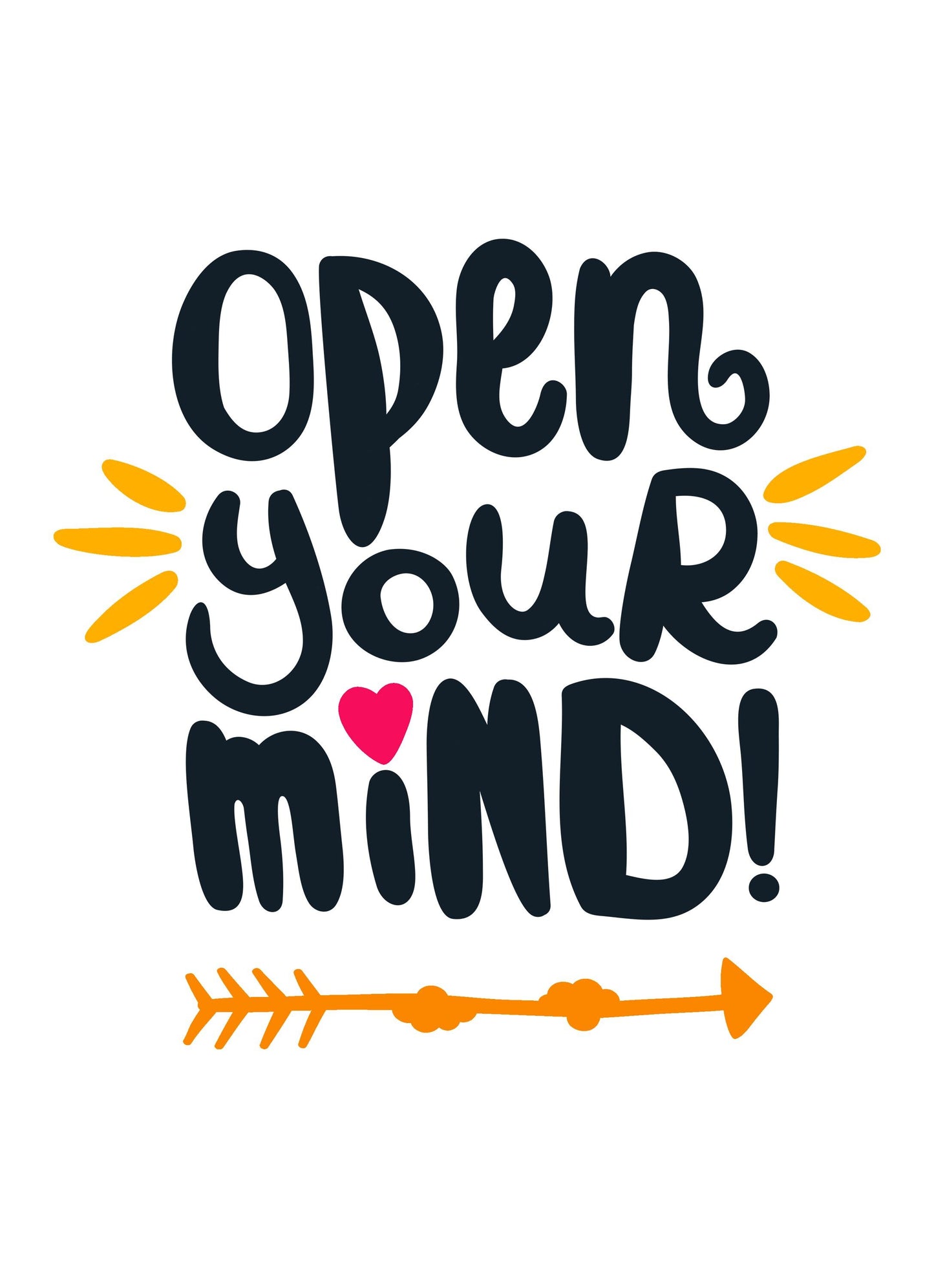 Open Your Mind Motivational Inspirational Love Positive Quote Poster Wall