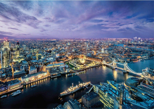 London At Night Skyline Landscape Giant Poster - A5 A4 A3 A2 A1 A0 Sizes