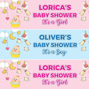 2 Personalised Baby Shower Banners Blessing Party Celebration Decoration Posters For Mum to Be