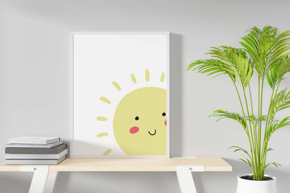 Bright Sun Morning Face Nursery Bedroom Boys Girls Wall Decor Art Poster Print