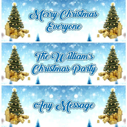 2 Personalised Christmas Tree Party Celebration Banners Decoration Posters