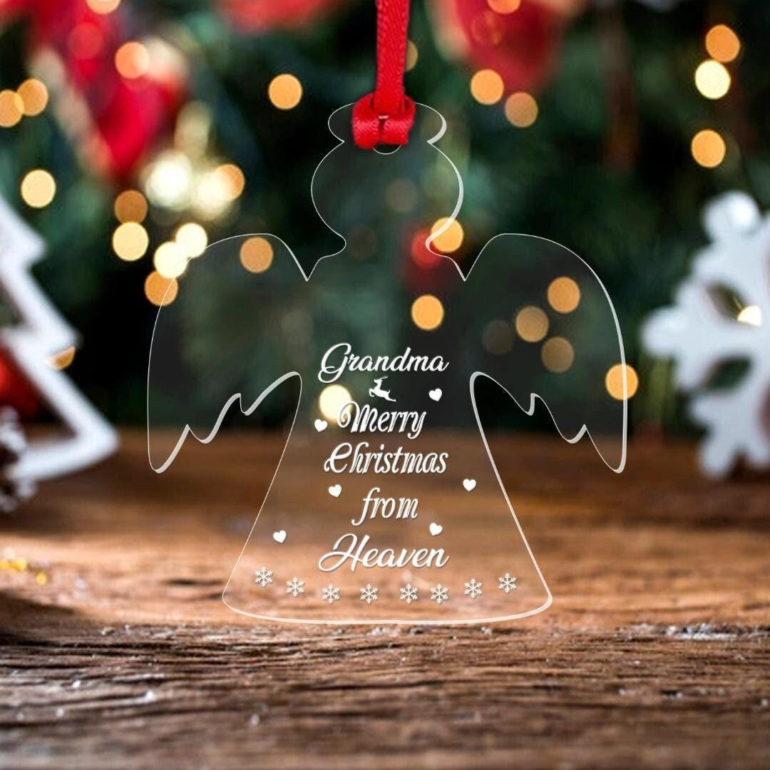 Personalised Grandma Memorial Christmas Angel Bauble Keepsake Gift Christmas Decor