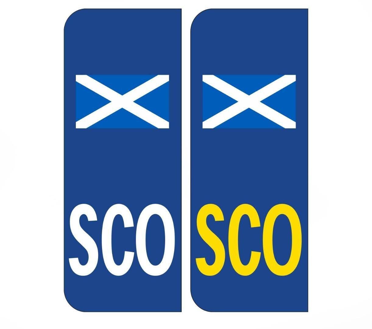 4 Pack Scottish Flag Oval Vinyl Car Stickers