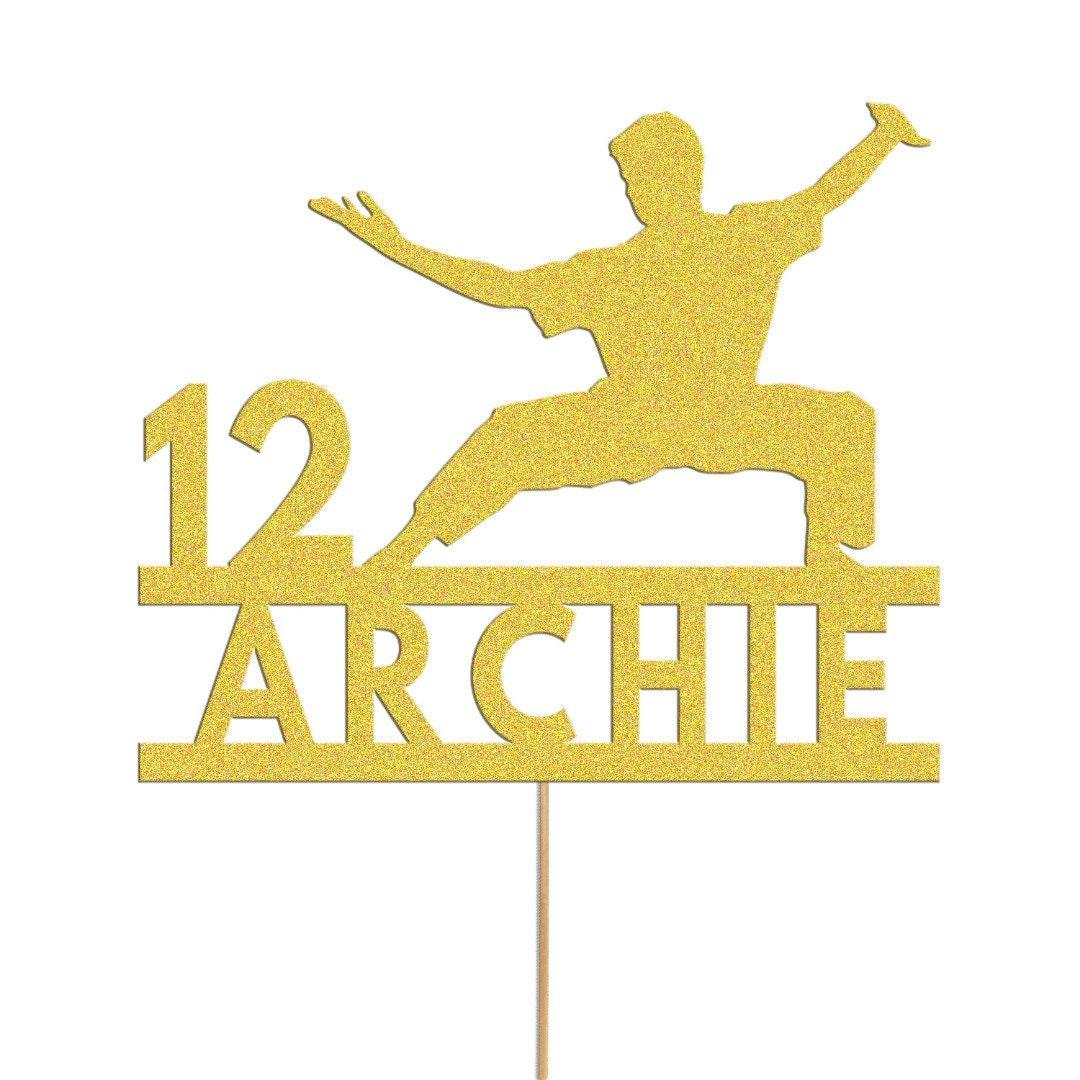 Personalised Glitter Karate Cake Topper: Judo MMA Birthday Decoration