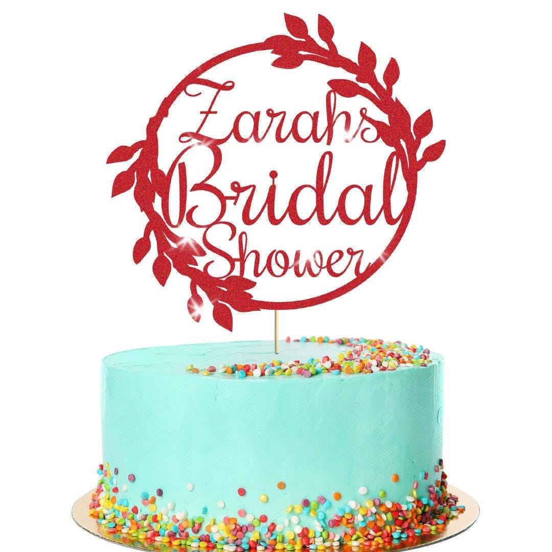 Customized Glitter Bridal Shower Cake Topper For Wedding Party Decoration