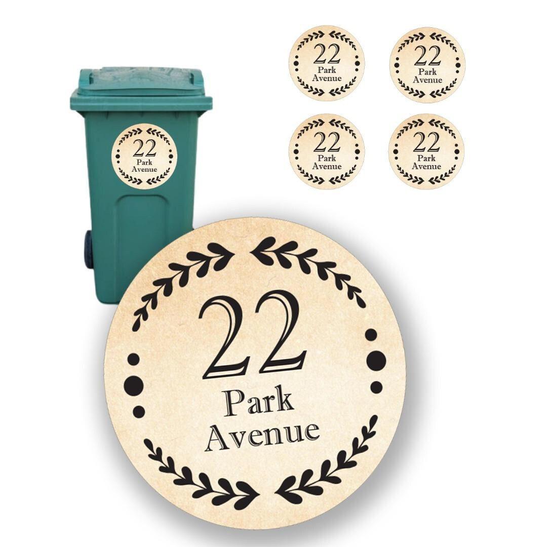 Personalised Wheelie Bin Custom House Address Numbers Sticker Road Dustbin Street Name