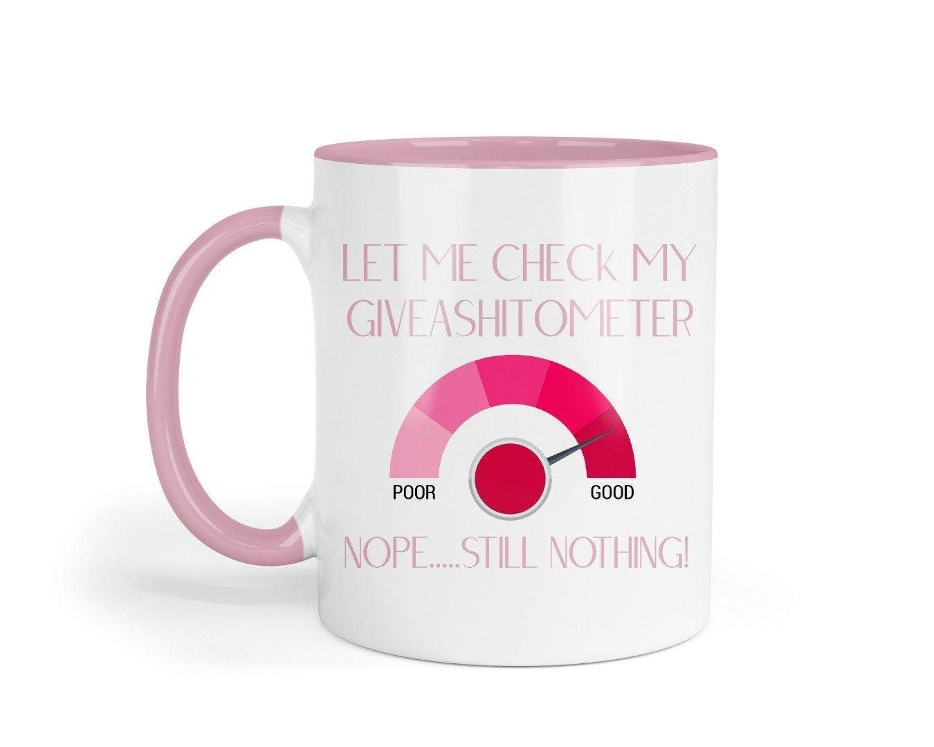 Funny Giveashitometer Mug & Coaster Set - Novelty Office Gift