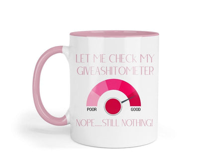 Funny Giveashitometer Mug & Coaster Set - Novelty Office Gift