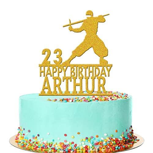 Personalised Acrylic Warrior Fighter Boys Birthday Cake Topper Decoration Gift
