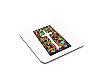 Stained Glass Cross Mug & Coaster Set: Religious Gift