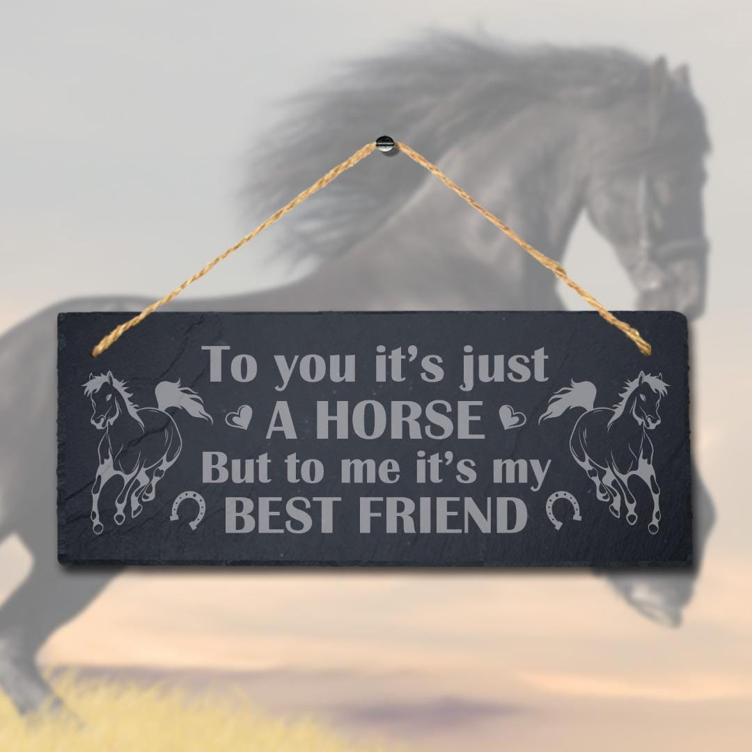 To You It Is Just Horse Best Friend Engraved Hanging Slate Shed Pet Plaque Sign
