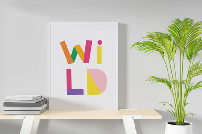 Wild Lovely Colours Word Nursery Bedroom Boys Girls Wall Decor Art Poster Print